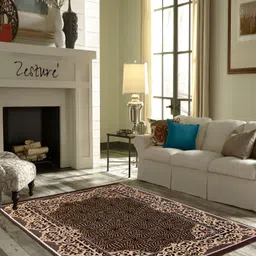 ZESTURE Beige Ethnic Motifs Printed Carpet-16