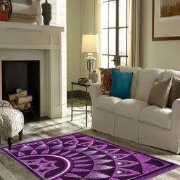 ZESTURE Purple Abstract Carpet-52