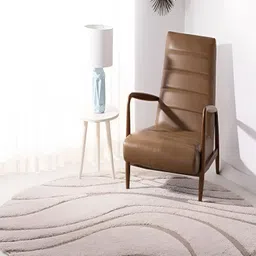 Shopgallery Beige & White Abstract Anti Skid Shaggy Carpet-22