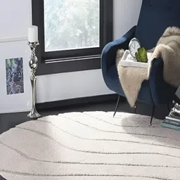 Shopgallery Cream Coloured Abstract Anti-Skid Shaggy Carpet-picture-22