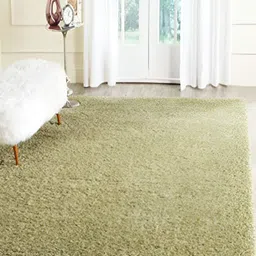 Shopgallery Olive Green Textured Anti Skid Rectangle Shaggy Carpet-35