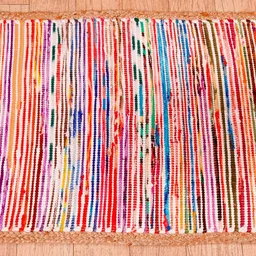 HANDICRAFT PALACE White & Red Braided Cotton & Jute Rectangular Carpet-image-80