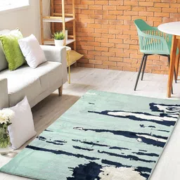 Saral Home Teal & Black Printed Cotton Rectangular Carpet-10