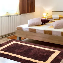 FABURAA Brown Geometric Anti-Skid Cotton Carpet-image-25