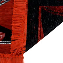 ZESTURE Red & Black Abstract Rectangle Shaped Carpet image 3