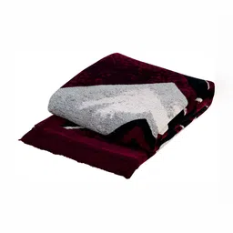 ZESTURE Maroon & White Abstract Printed Carpet image 2