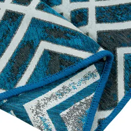 ZESTURE Blue Geometric Printed Carpet image 2