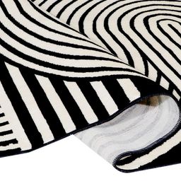 MODEFE Black & White Geometric Anti-Skid Rectangular Carpet image 3