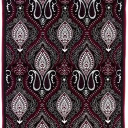 ZESTURE Maroon Abstract Polyester Carpet image 3