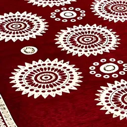 ZESTURE Maroon Abstract Polyester Carpet image 5