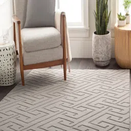 Safiya Carpet Beige Geometric Hand-Tufted Woollen Carpets-picture-30
