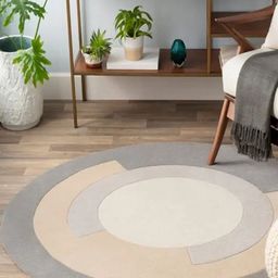 Safiya Carpet Beige Geometric Hand-Tufted Woollen Carpets-image-18