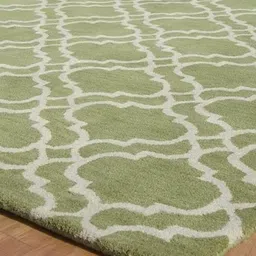 Safiya Carpet Green Geometric Hand-Tufted Woollen Carpets-image-68