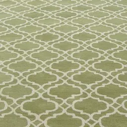 Safiya Carpet Green Geometric Hand-Tufted Woollen Carpets-image-97