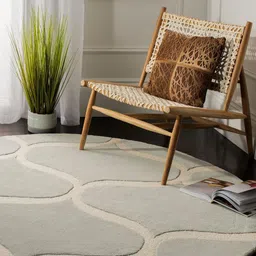Safiya Carpet Green Geometric Hand-Tufted Woollen Carpets-image-66