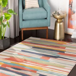 Safiya Carpet Cream-Coloured Abstract Hand-Tufted Woollen Carpets-image-30