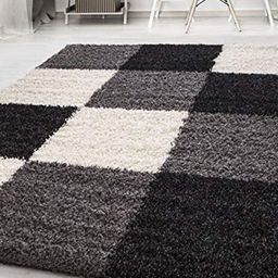 AaHo Decor Black Geometric Shaggy Carpets-image-42