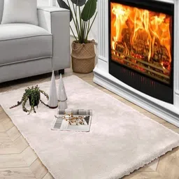 LUXEHOME INTERNATIONAL Beige Anti-Skid Ruffle Carpet-image-90