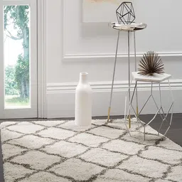 Safiya Carpet Beige Geometric Anti-Skid Polyester Carpets-image-70