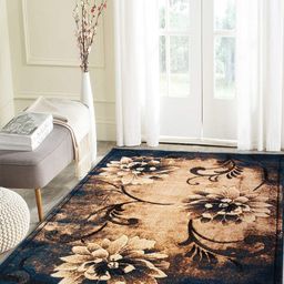 Safiya Carpet Blue Floral Anti-Skid Polypropylene Carpets-image-7