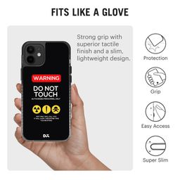 DailyObjects Black Do Not Touch Printed Stride 2.0 iPhone 12 Max Back Case image 3