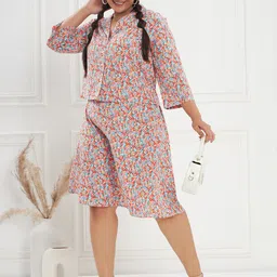 CURVE BY KASSUALLY Plus Size Spread Collar Boxy Fit Button Placket Shirt image 5