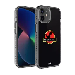 DailyObjects Black & Red Printed No Internet iPhone 12 Phone Case image 1