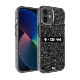 DailyObjects Black No Signal Stride Printed IPhone 12 Back Case image 1