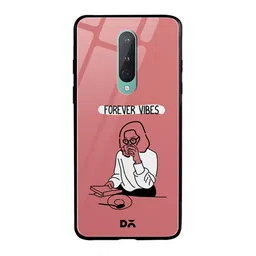 DailyObjects Pink & White Forever Vibes OnePlus 8 Glass Mobile Case-38