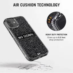 DailyObjects Black No Signal Stride Printed IPhone 12 Back Case image 3