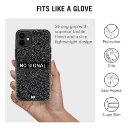 DailyObjects Black No Signal Stride Printed IPhone 12 Back Case image 4
