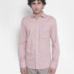 Crimsoune Club Spread Collar Slim Fit Conversational Printed Casual Pure Cotton Shirt-picture-2