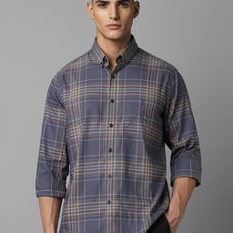 Louis Philippe Sport Tartan Checks Button-Down Collar Slim Fit Cotton Casual Shirt-picture-29