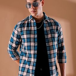 The Indian Garage Co Men Slim Fit Buffalo Checks Opaque Checked Casual Shirt-picture-40