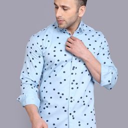 HANUMNTRA Comfort Polka Dot Printed Casual Shirt-image-19