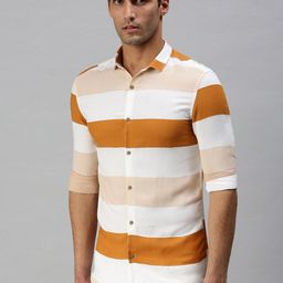 SHOWOFF Comfort Fit Horizontal Stripes Casual Shirt-image-99