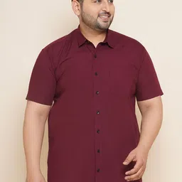 John Pride Plus Size Spread Collar Pure Cotton Casual Shirt-image-79