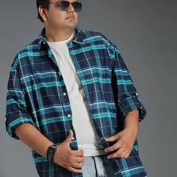 Freeform by High Star Classic Tartan Checked Cotton Casual Shirt-image-57