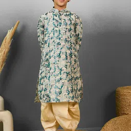 YK Boys Ethnic Motifs Printed Straight Kurta With Dhoti Pants-image-39