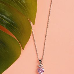 HOT AND BOLD Silver-Toned & Pink Brass Silver-Plated Oxidised Chain-7