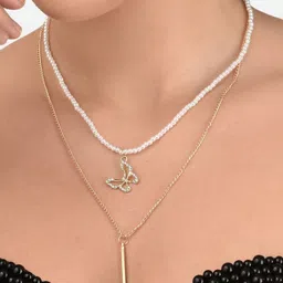 AMI Gold-Toned & White Gold-Plated Layered Chain-picture-31