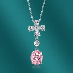 Designs & You Silver-Plated CZ Studded Pendant With Chain-55