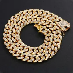 MEENAZ Men Gold-Plated CZ Studded Necklace Chain-image-30