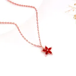 GIVA Rose Gold-Plated 925 Sterling Silver Contemporary Pendant with Chain-image-66
