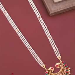 KARISHMA KREATIONS Pearl Studded Statement Necklace-image-24