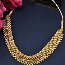 KARISHMA KREATIONS Gold-Plated Beaded Necklace-image-52