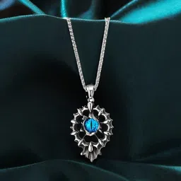 MEENAZ Silver-Plated Evil-Eye-Charm Pendant With Chain-picture-13