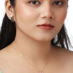 Kord Store Rose Gold Plated CZ Studded Jewellery Set-85