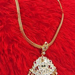 Anujeet Fashion Hub Gold-Plated AD Studded Necklace-image-55