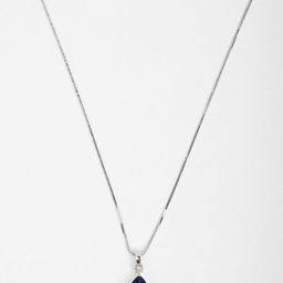 DEGHLAM Silver-Plated American Diamond Studded Teardrop Shape Pendant With Chain-image-29